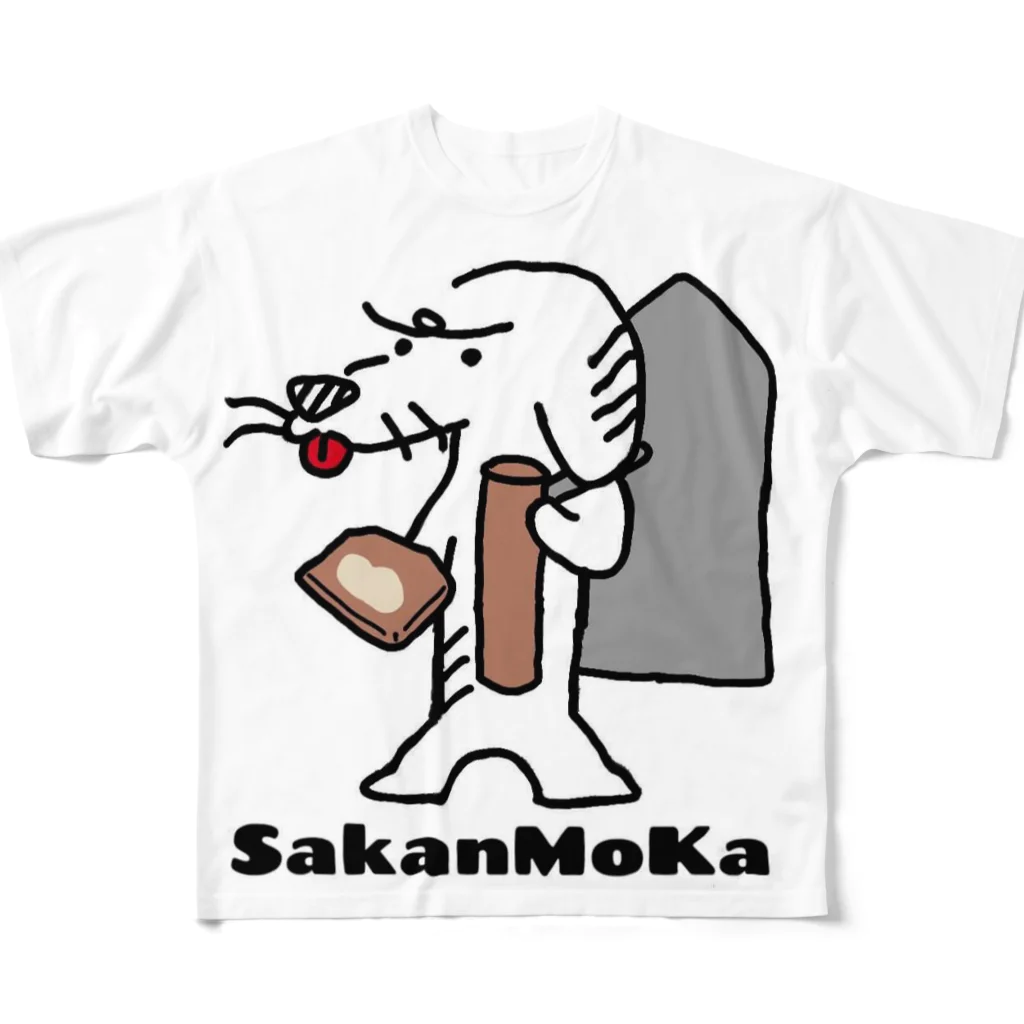 momokarubiのNo.10 左官かるび 犬 All-Over Print T-Shirt