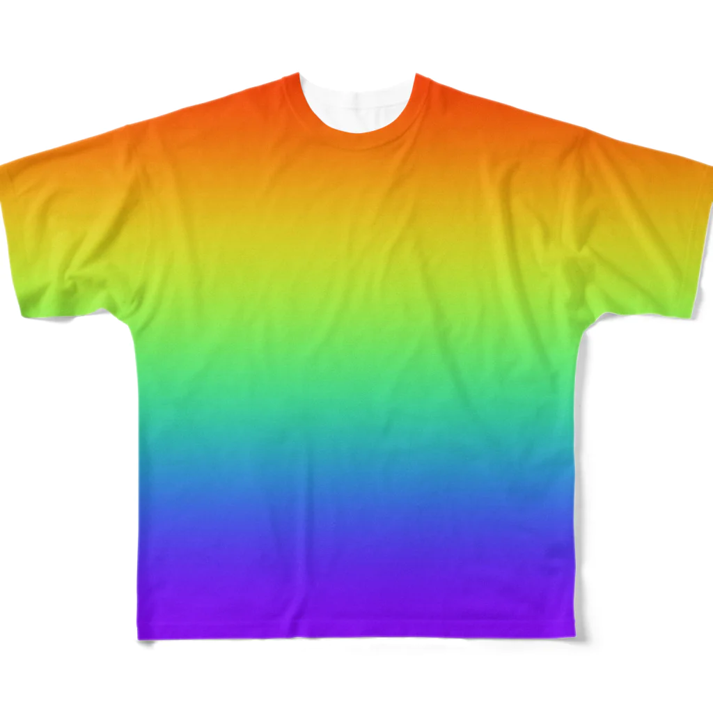 ぽぬぞぬのグラデーション　レインボー　LGBT All-Over Print T-Shirt