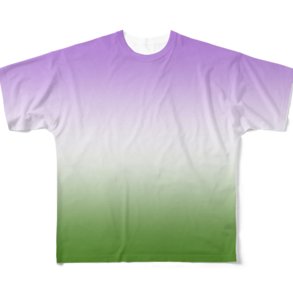 ぽぬぞぬのグラデーション　プライドフラッグ　ジェンダークィア All-Over Print T-Shirt