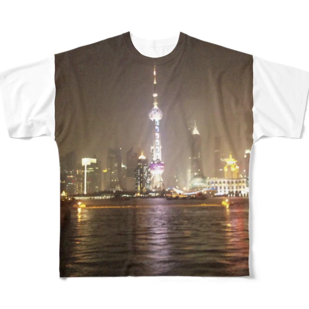 月華の夜上海 All-Over Print T-Shirt