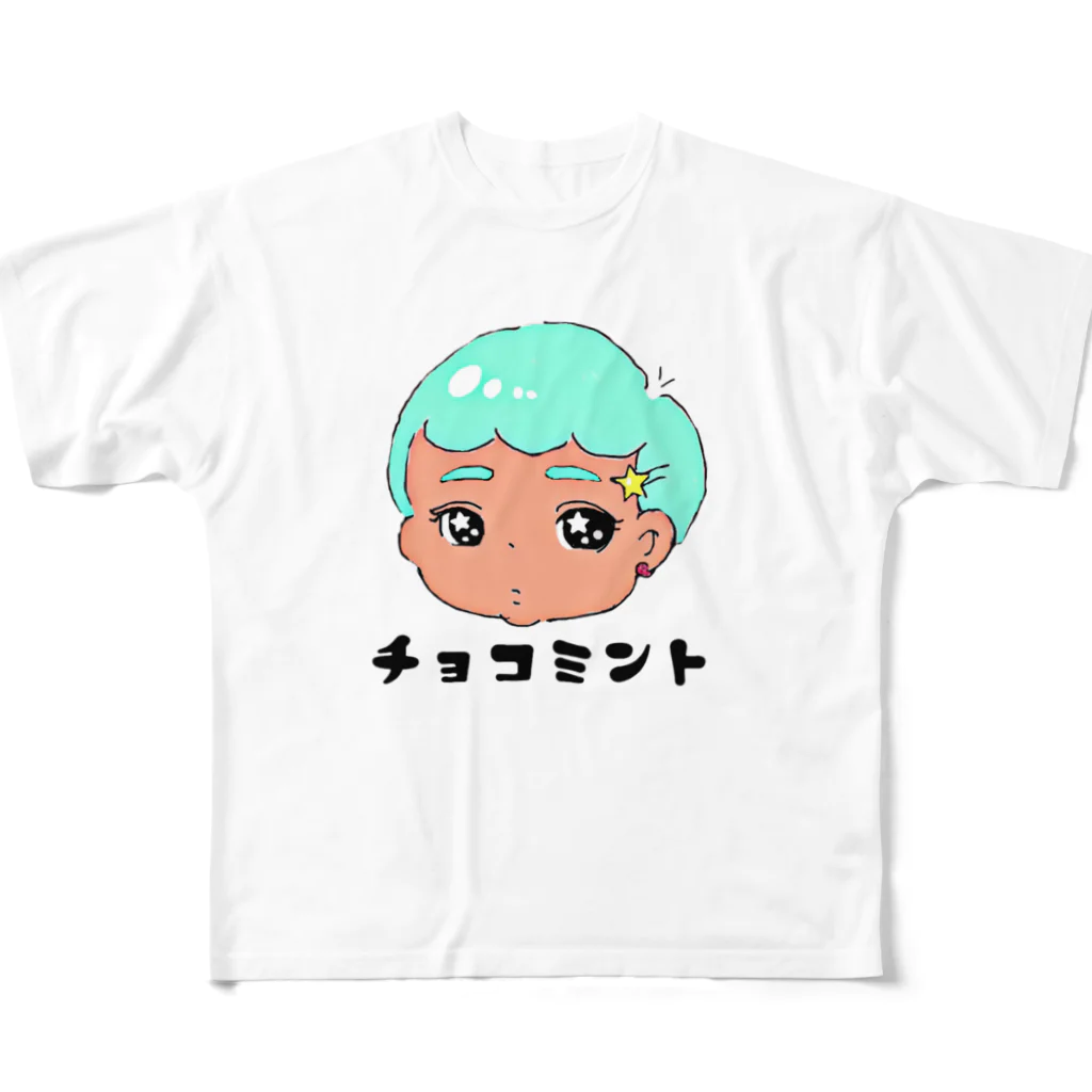 ただのチョコミン党によるチョコミント屋のジェンダーレスなチョコミント All-Over Print T-Shirt