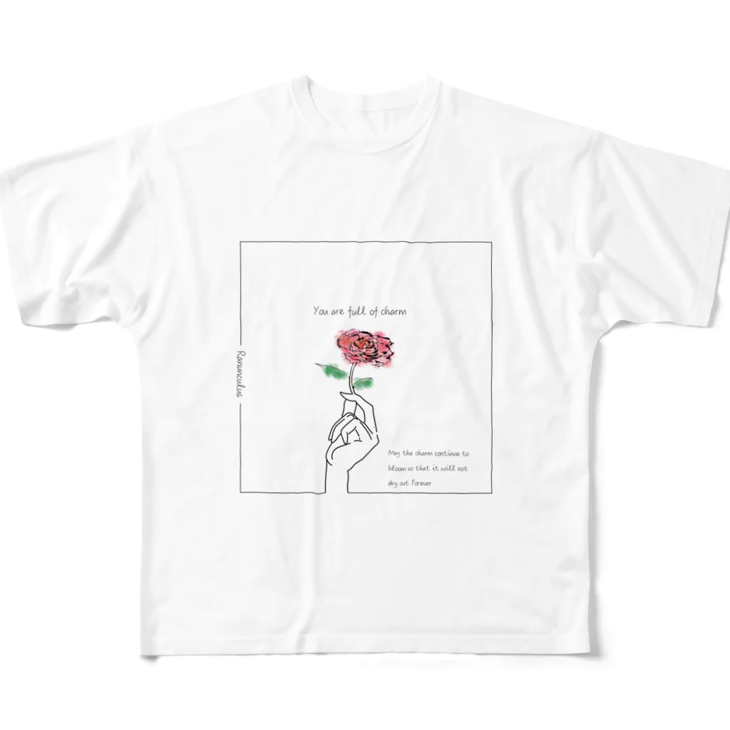 *BLu-e:GarDen*のRanunculus フルグラフィックTシャツ