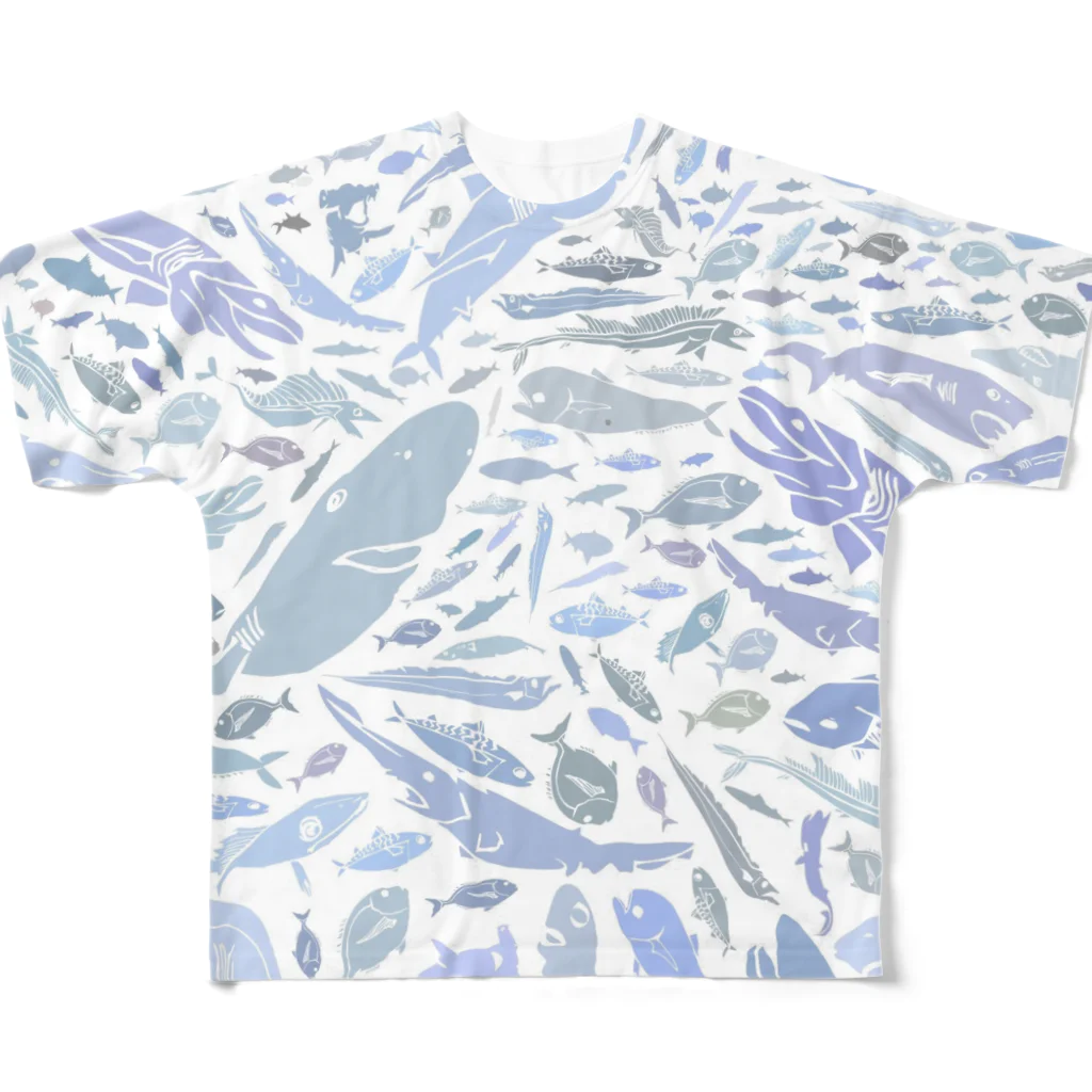 B0nMas DesignのサメSHARK All-Over Print T-Shirt