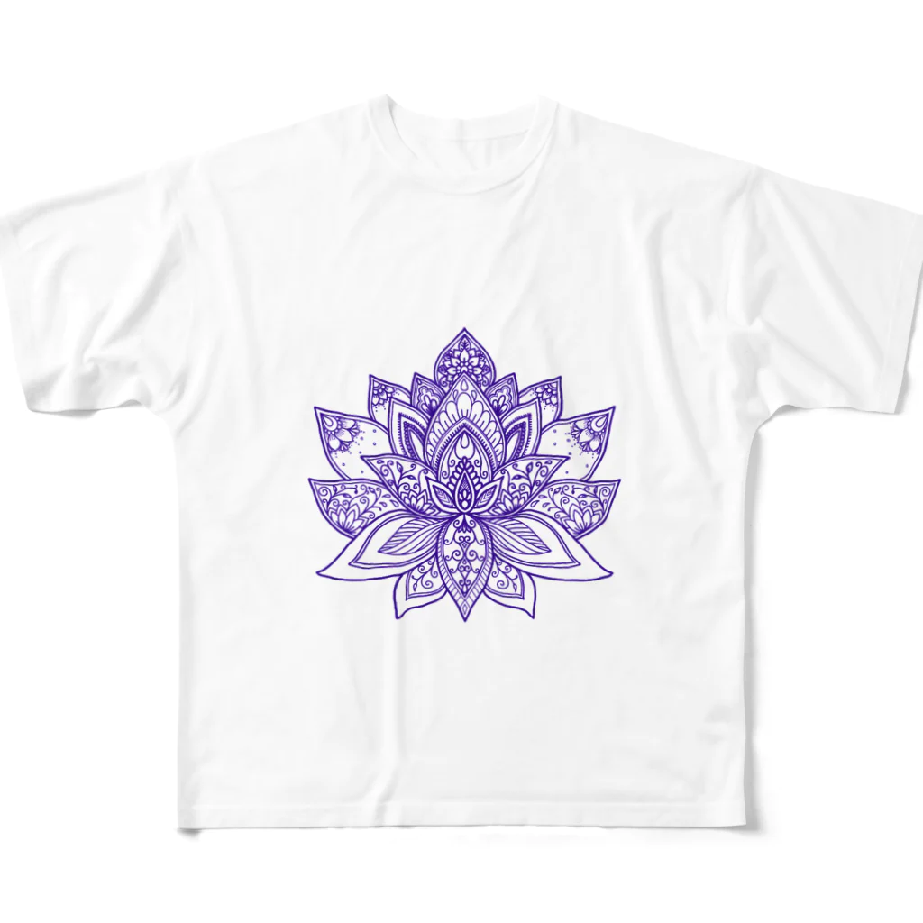今と宇宙を結ぶアート＊fujimi＊の蓮の宇宙曼荼羅 All-Over Print T-Shirt