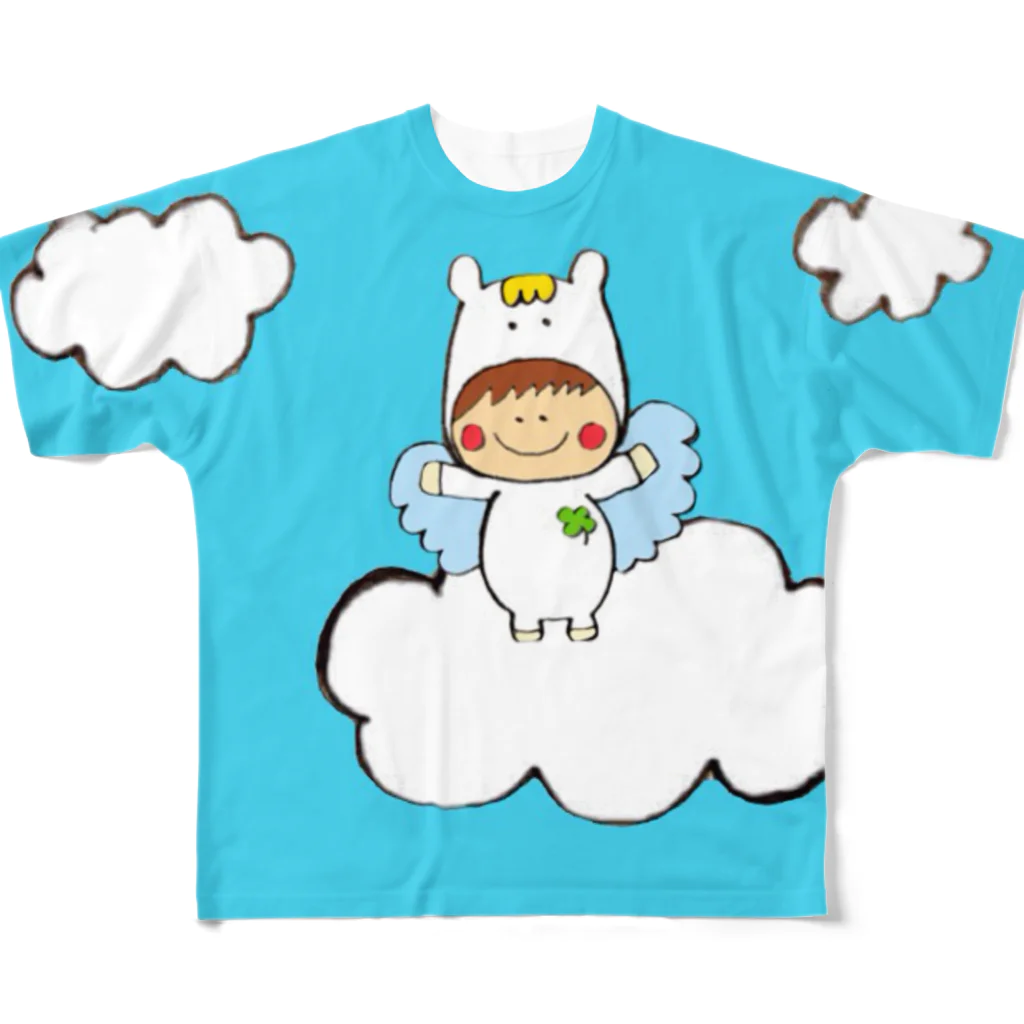 misakoのペガくん雲の上 フルグラフィックTシャツ