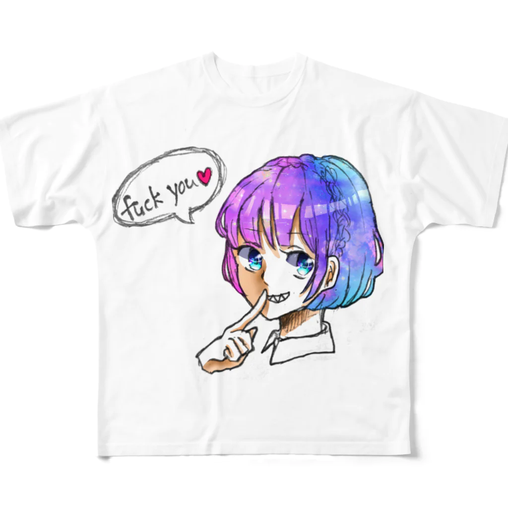 きらきらりんのfuck you♥ フルグラフィックTシャツ