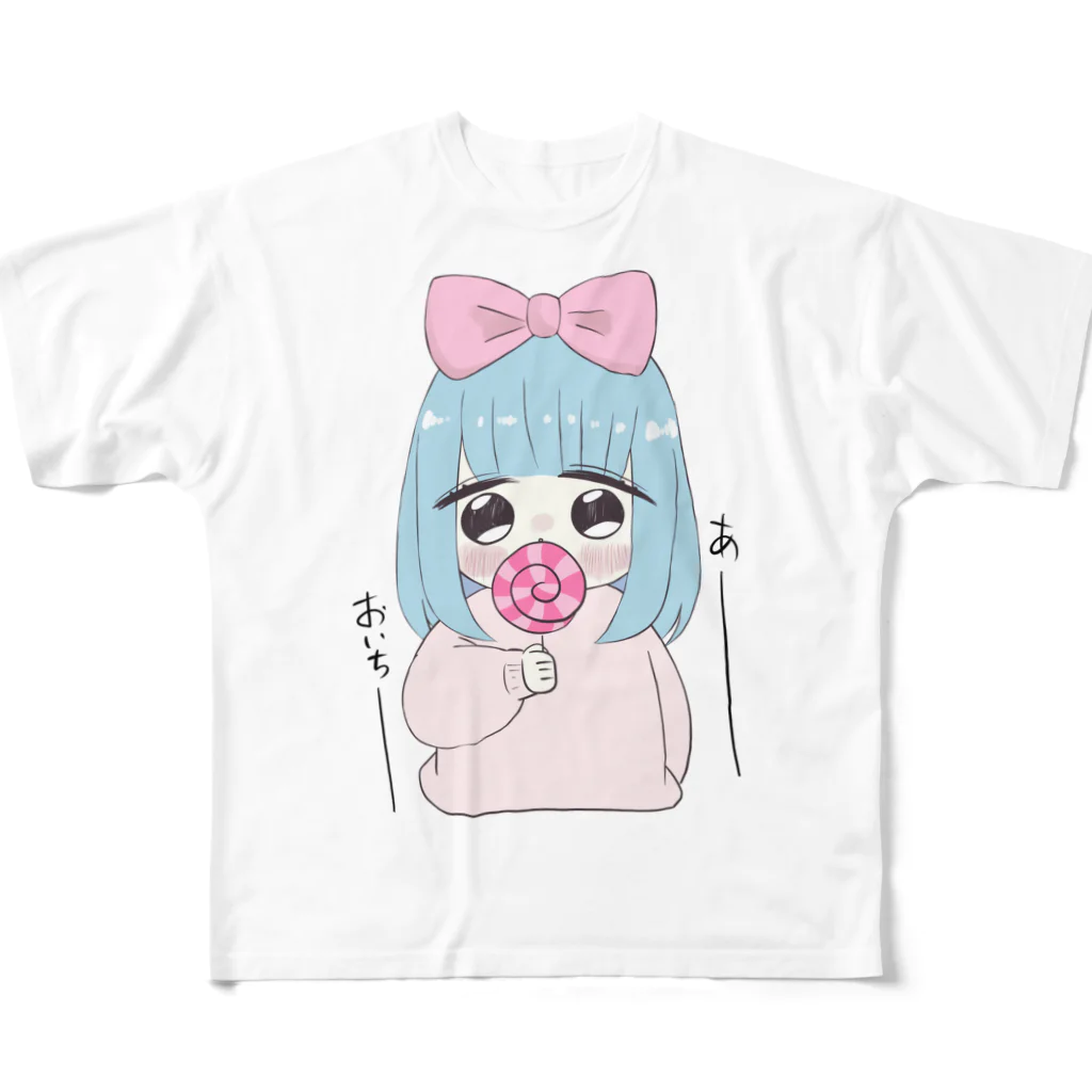 さくらのアメを見せつけてくる少女 All-Over Print T-Shirt