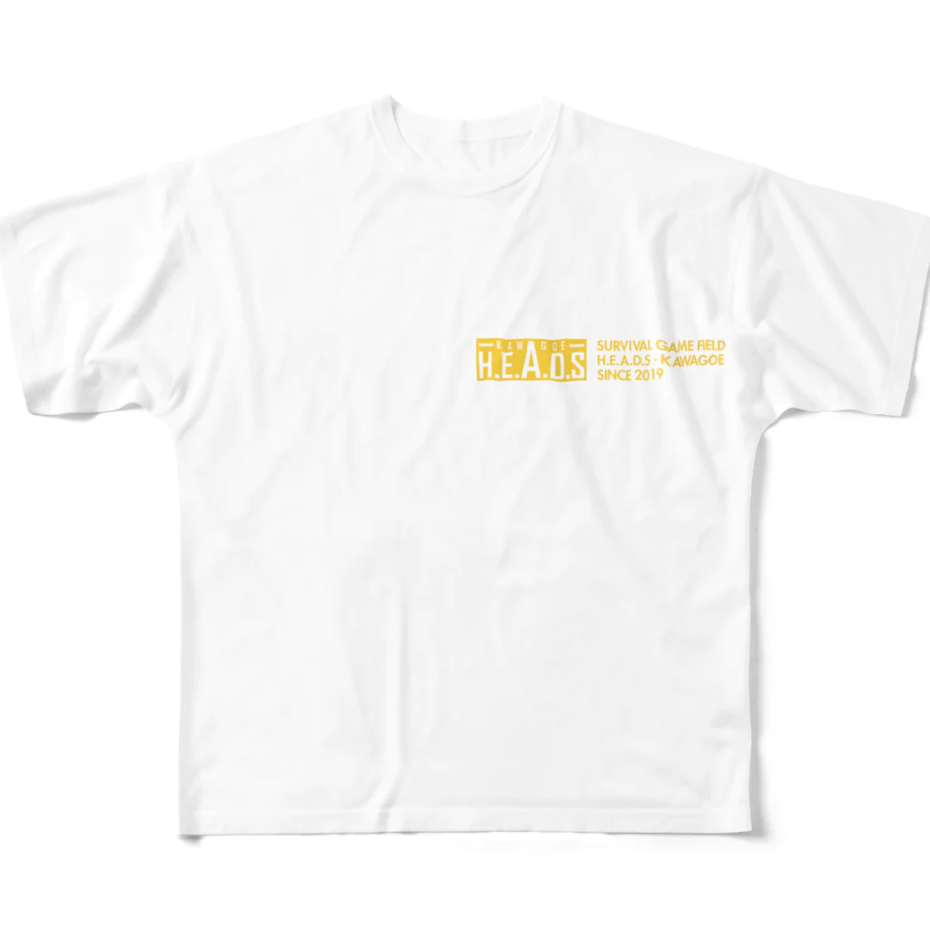 H.E.A.D.S川越のH.E.A.D.S ロゴ フルグラフィックTシャツ