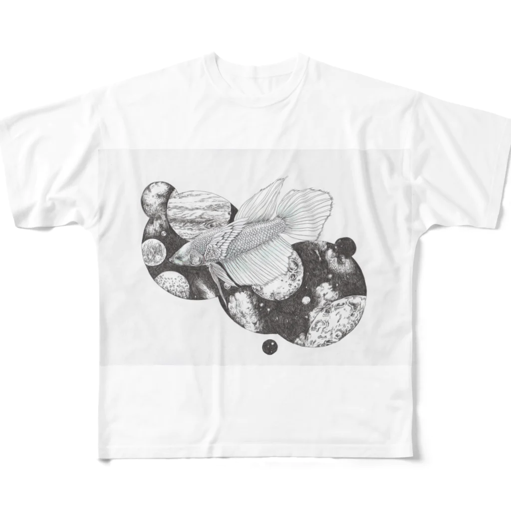 キダ虫の星空を泳ぐ フルグラフィックTシャツ
