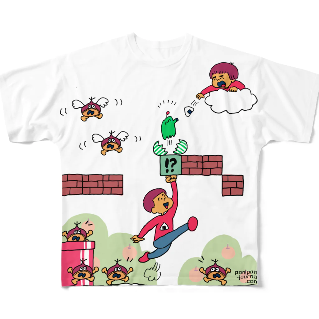  ぽにぽに通信ショップのnew game in poniponi フルグラフィックTシャツ