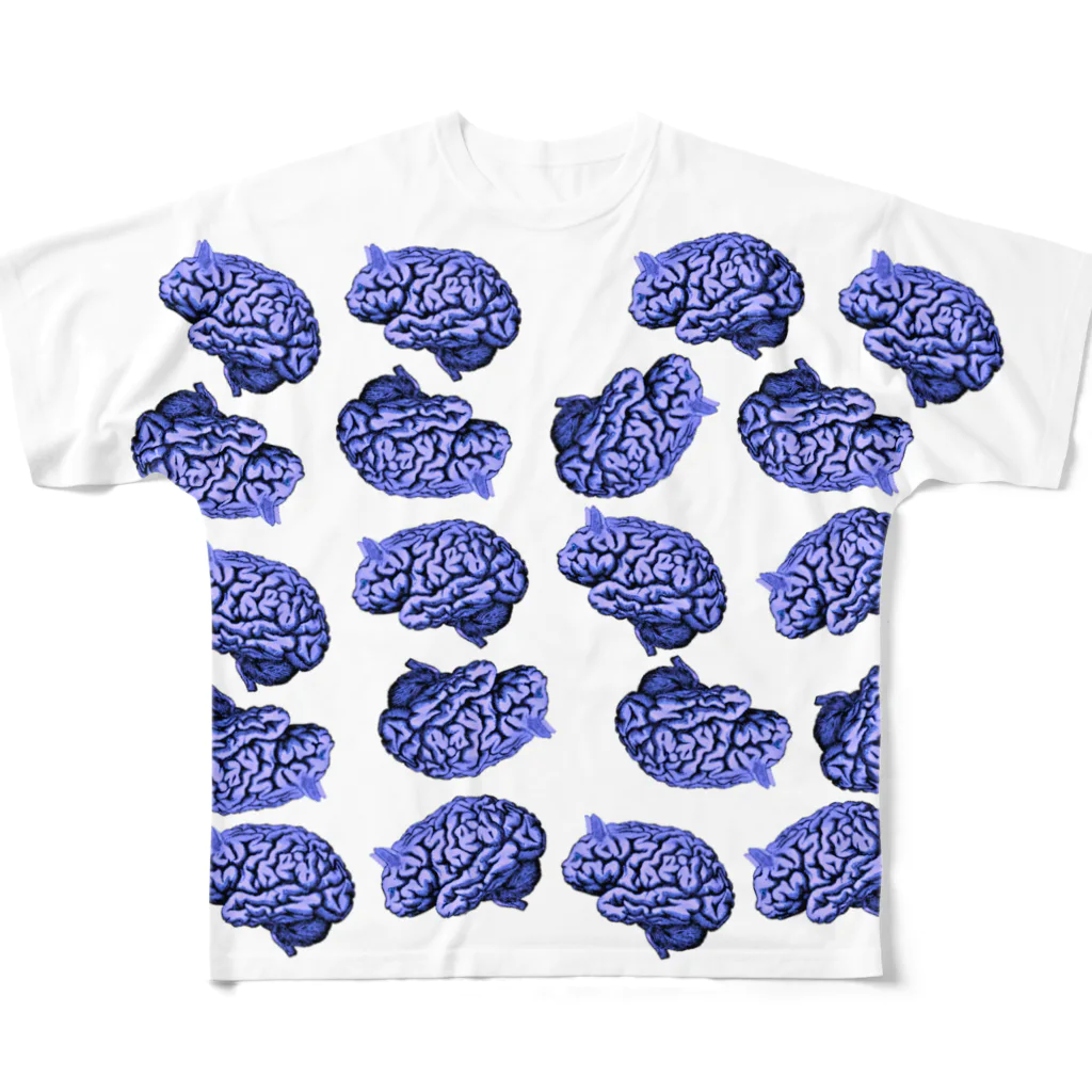 Washiemon and Ai-chan's ShopのBrains (Blue) All-Over Print T-Shirt