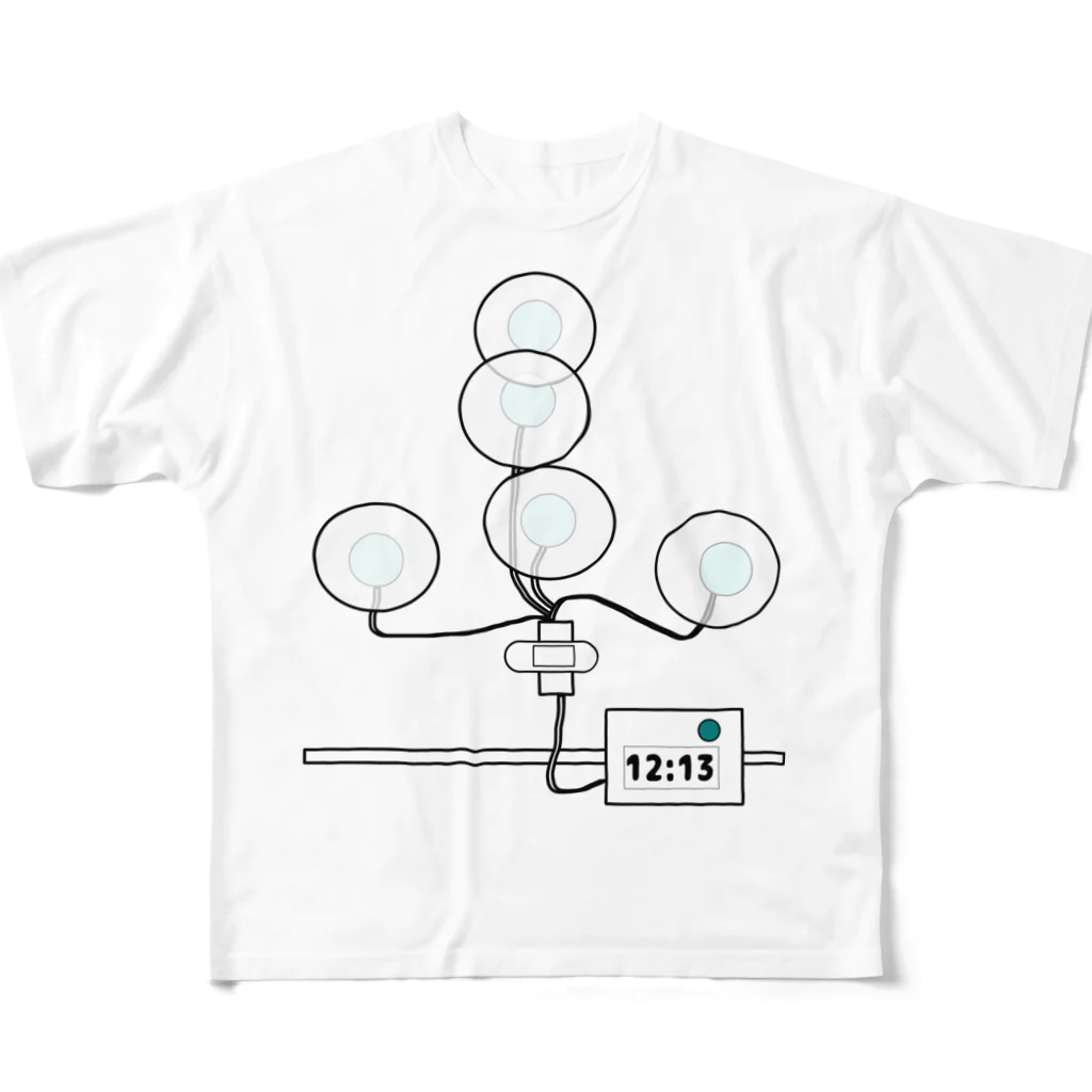 hi-sun-naの24時間ホルター心電図検査 フルグラフィックTシャツ