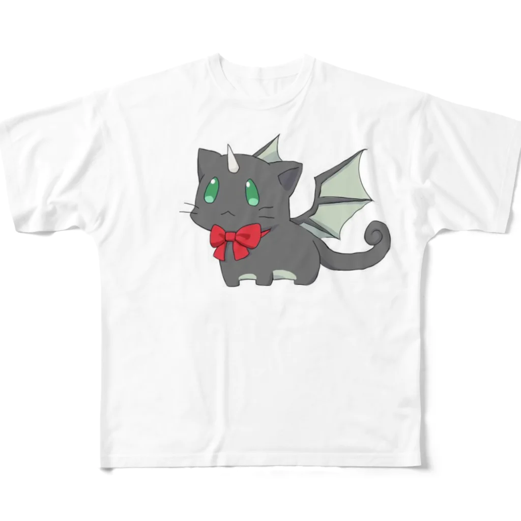 ユウ@にゅーたいぷな猫のにゃんドラマーク フルグラフィックTシャツ