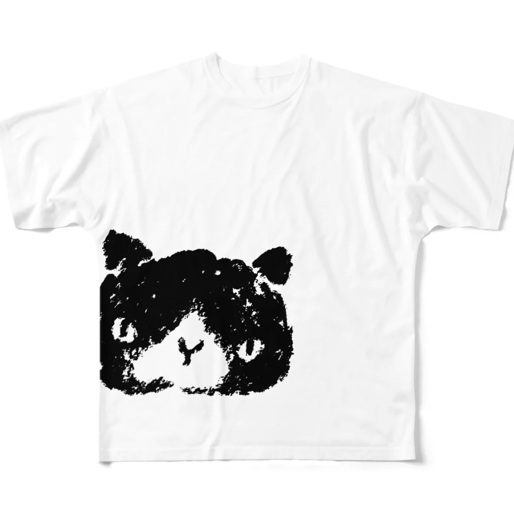 fullum-designのシロクロぬこ フルグラフィックTシャツ