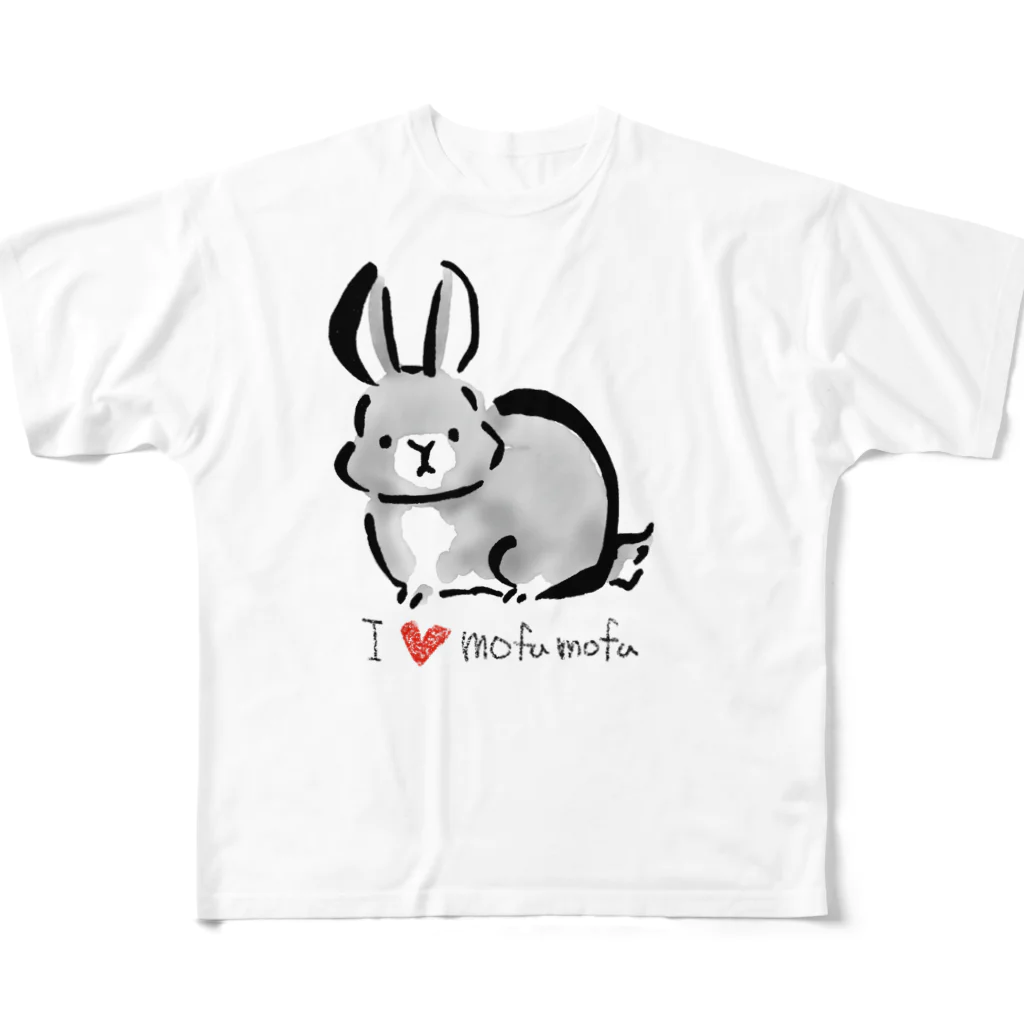 gugguのうさぎ大好き フルグラフィックTシャツ