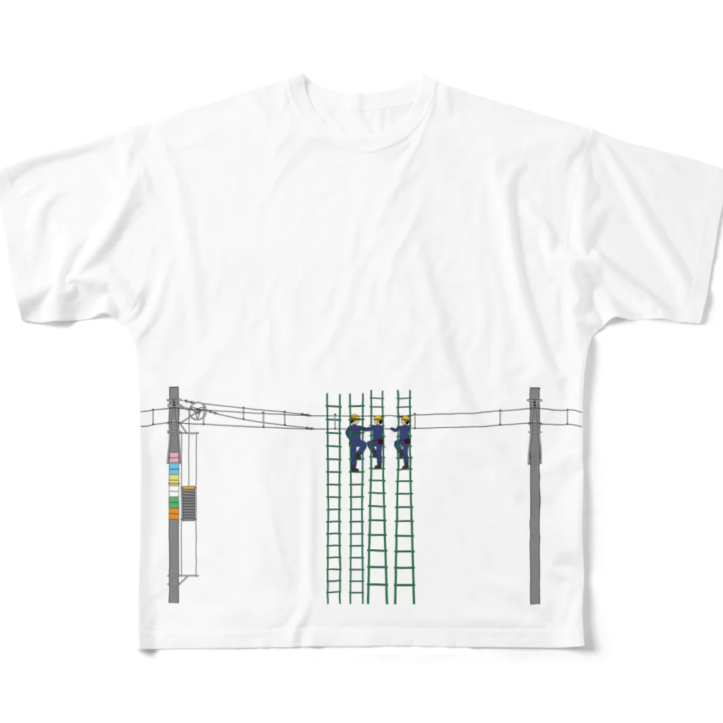 新商品PTオリジナルショップの架線工事中 All-Over Print T-Shirt