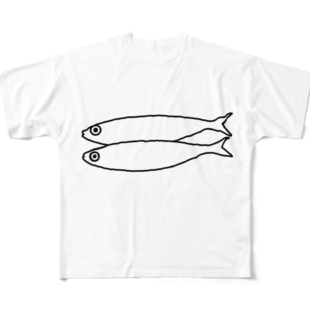 hajimeのダブルイワシテガキシステム フルグラフィックTシャツ