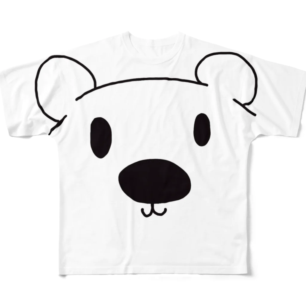 もつ子の白にこだわるくま All-Over Print T-Shirt