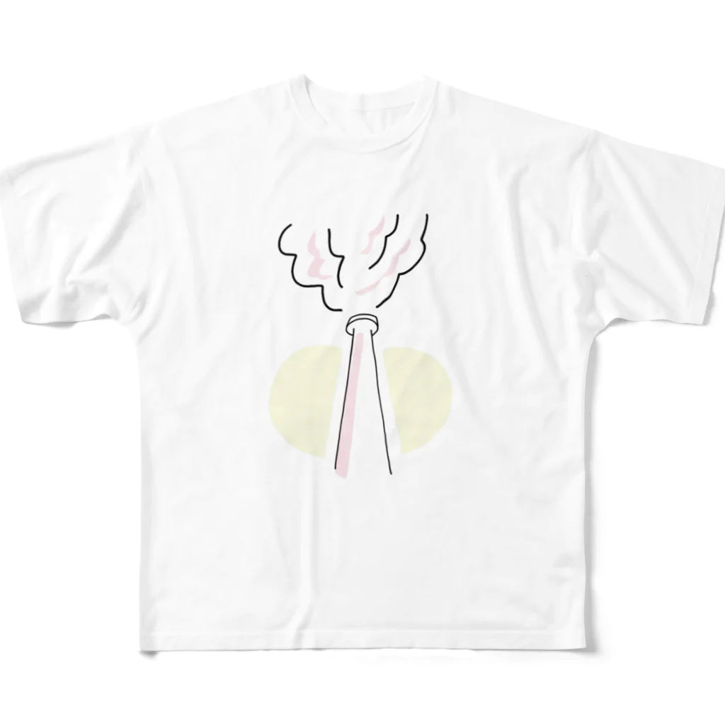 MEGUMI YAMADAの煙突 フルグラフィックTシャツ