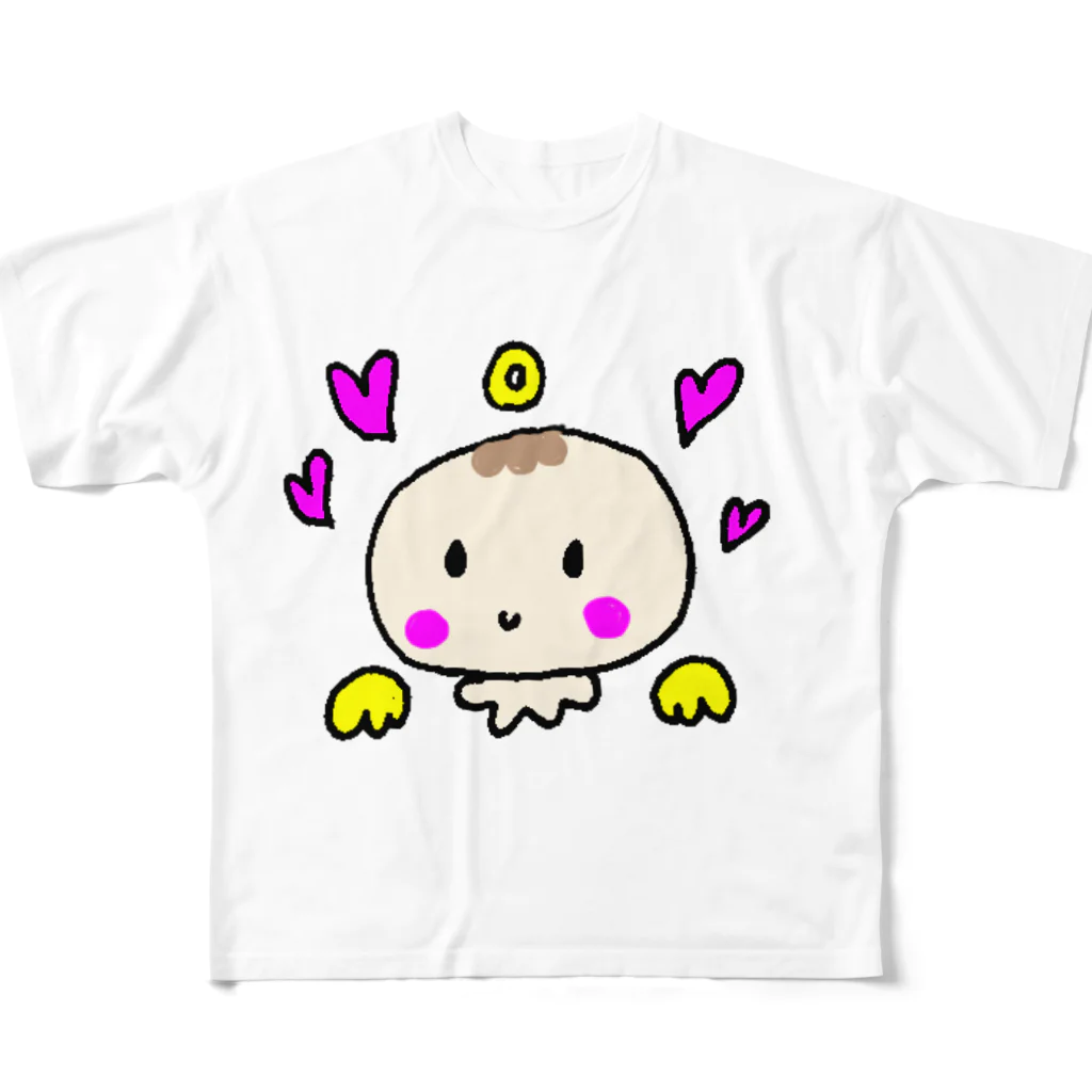 Yu-yuのゆるかわベビーの天使ちゃん フルグラフィックTシャツ