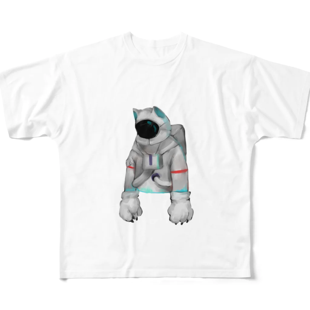 KOHH℃の脱力宇宙猫 フルグラフィックTシャツ