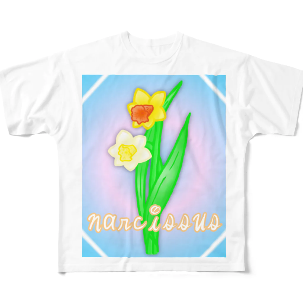 Lily bird（リリーバード）のnarcissus 水仙 フルグラフィックTシャツ