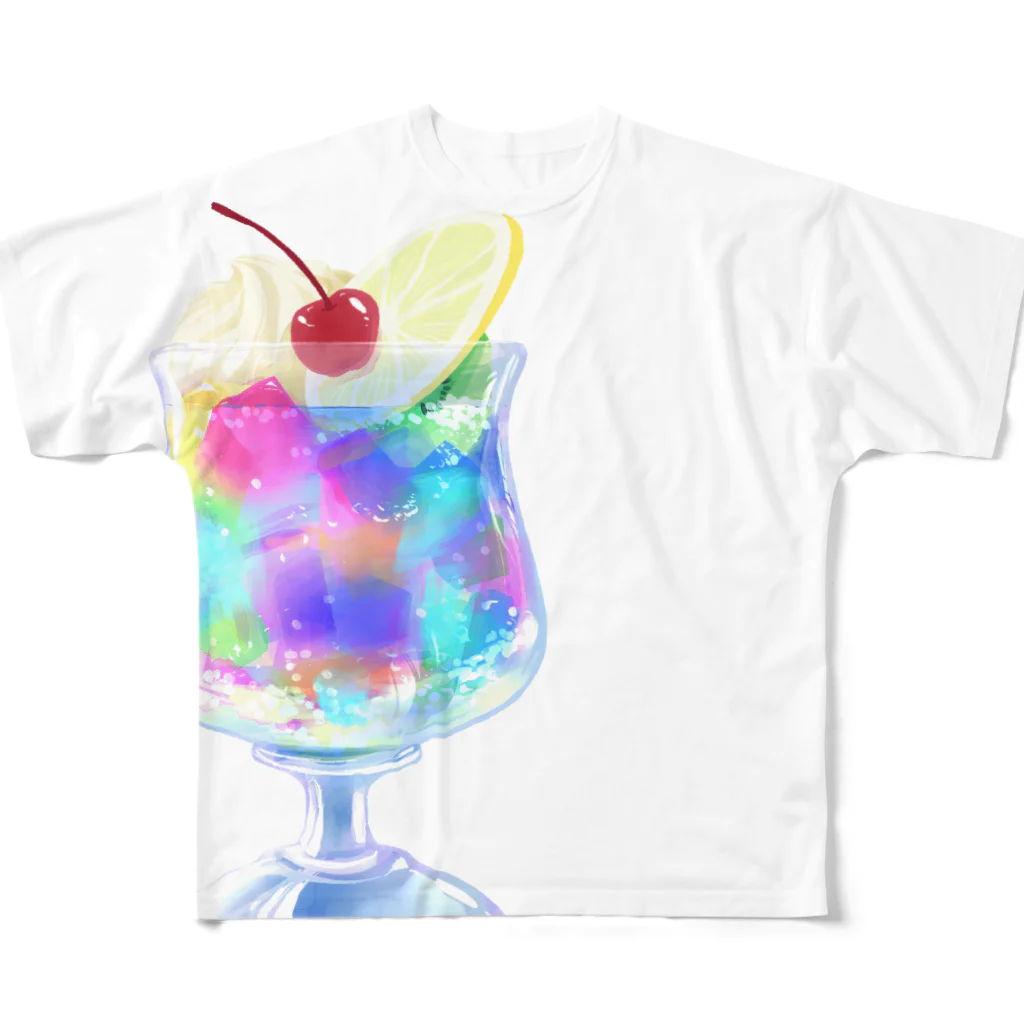 しんま みさんの純喫茶ブルーラビット　夢色ゼリーポンチ All-Over Print T-Shirt