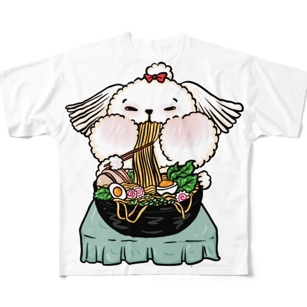 PoodleGag -  面白いプードルのプードルラーメン All-Over Print T-Shirt