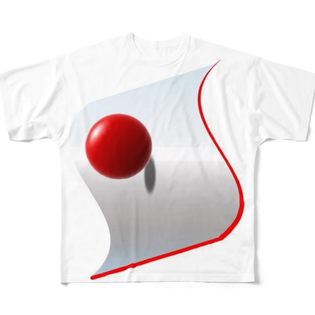 エリア45の日本国旗から赤丸が逃げた。 フルグラフィックTシャツ