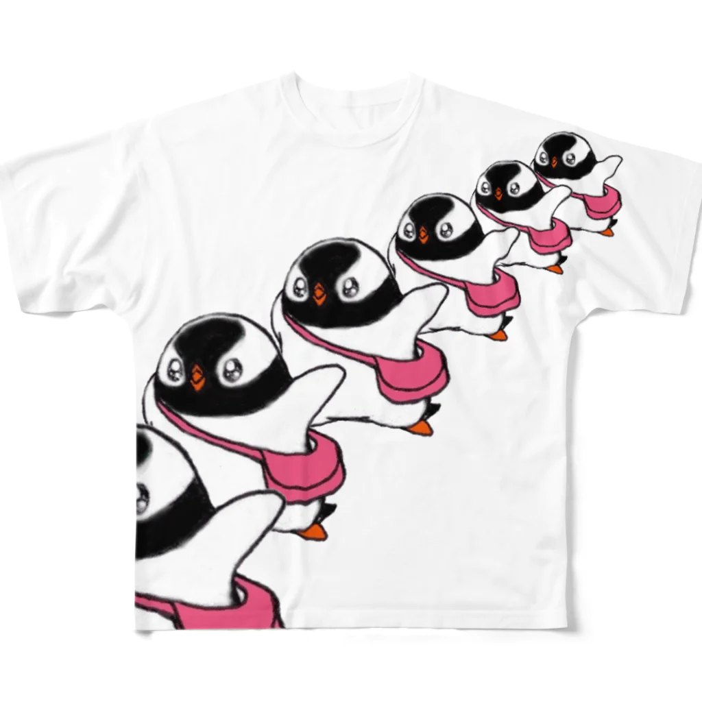 ヤママユ(ヤママユ・ペンギイナ)のプピゴン「ドーン！」 All-Over Print T-Shirt