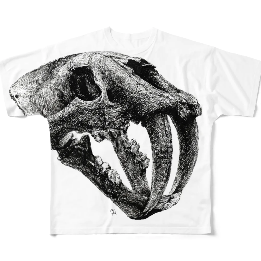 segasworksのSmilodon(skull) All-Over Print T-Shirt