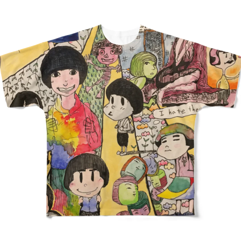 lifeworksのおかっぱコレクション All-Over Print T-Shirt