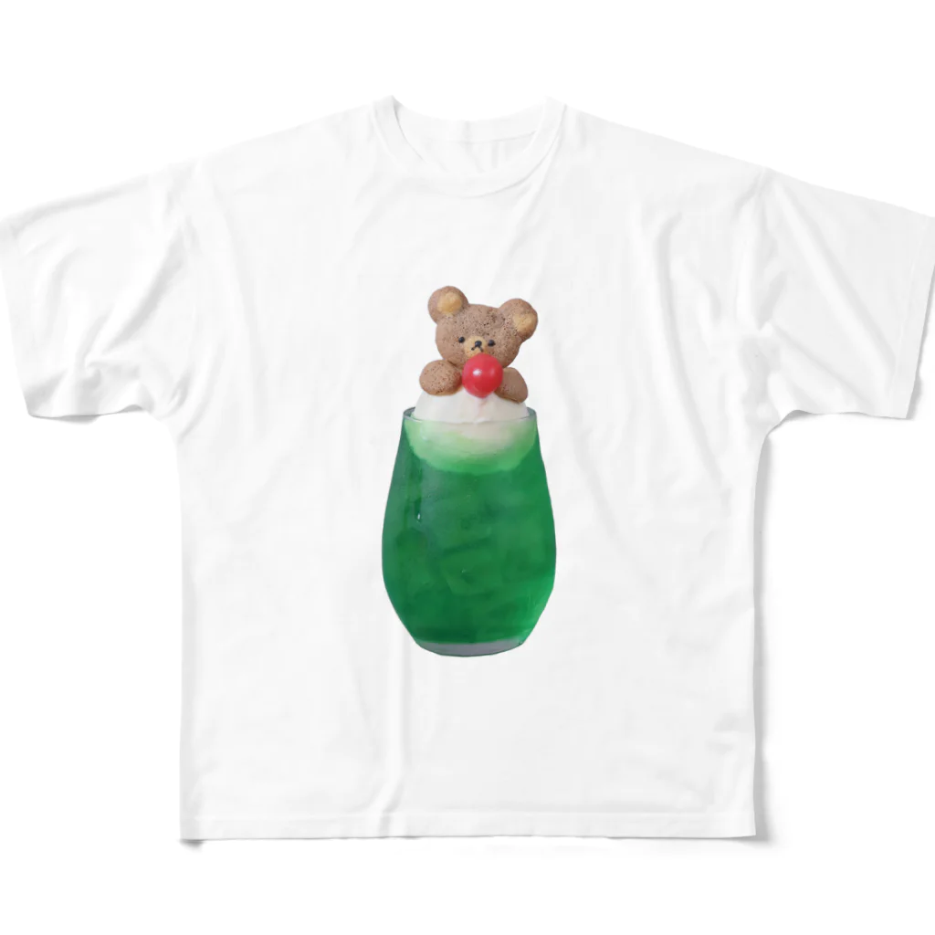 トゥインクルのくまのクリームソーダ緑色 All-Over Print T-Shirt