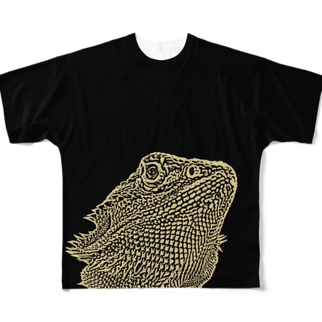 UTKの金色のフトアゴ　 All-Over Print T-Shirt