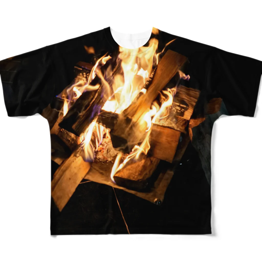 yosiのtakibi 焚き火 フルグラフィックTシャツ