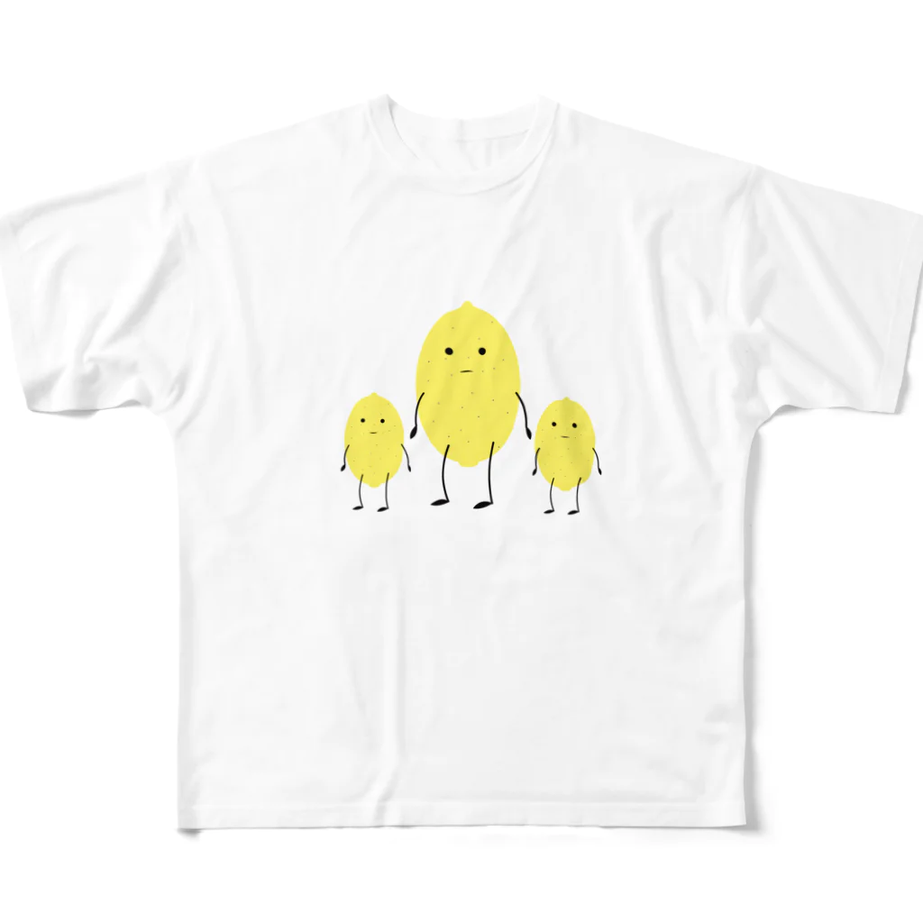 hichakoのレモン家族 フルグラフィックTシャツ