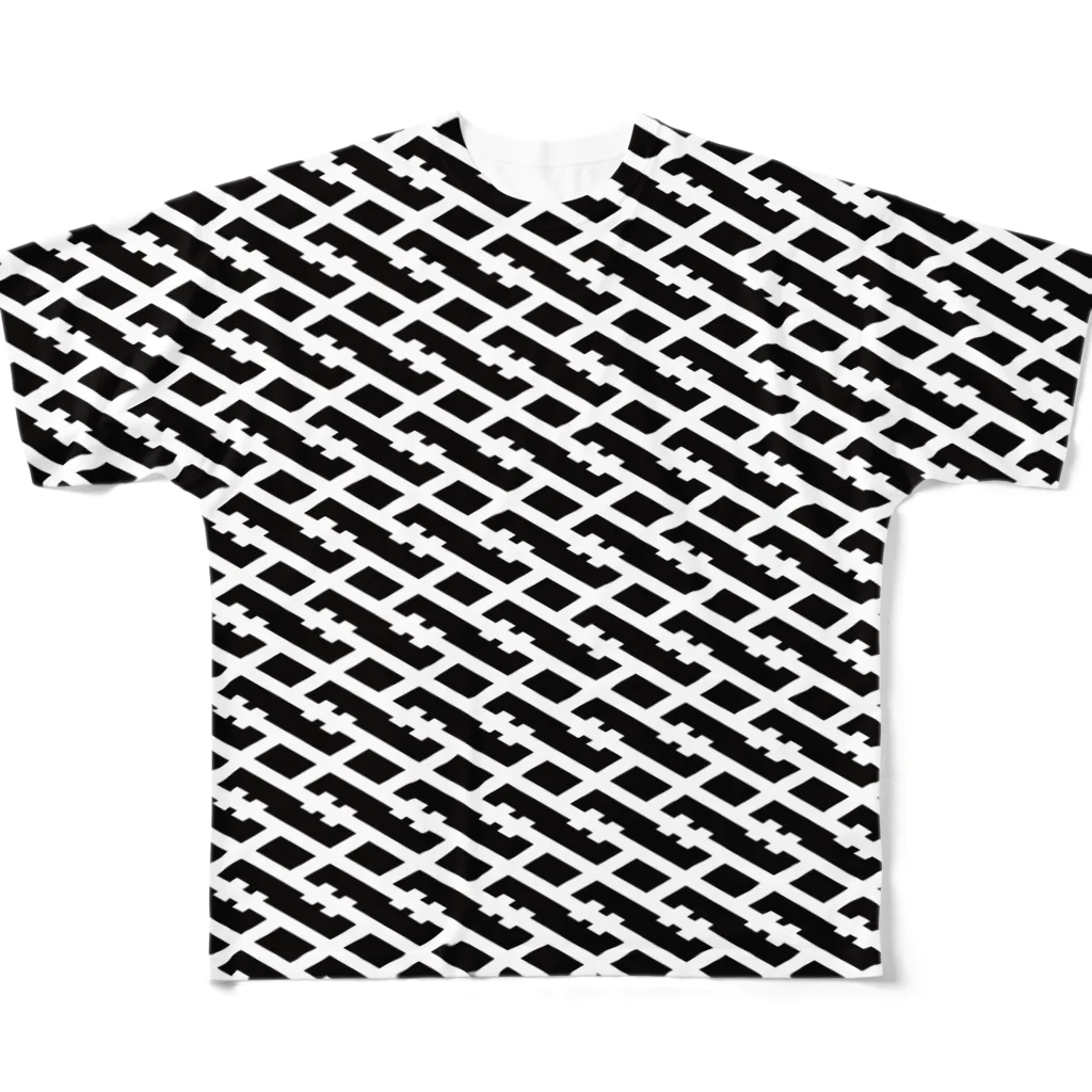 ＩＯＳＴのIOST[S]格子 WH/BK All-Over Print T-Shirt