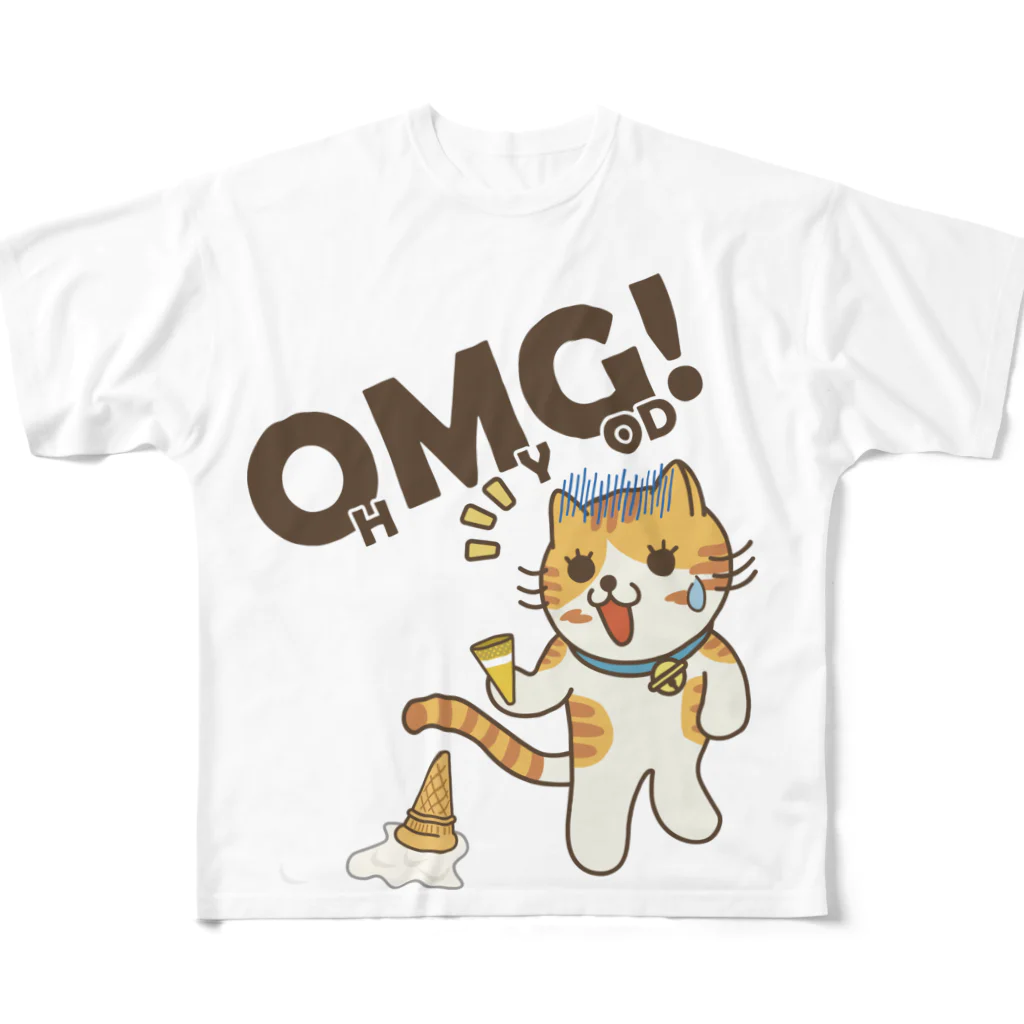 楽猫楽描しげ屋のOMG! フルグラフィックTシャツ