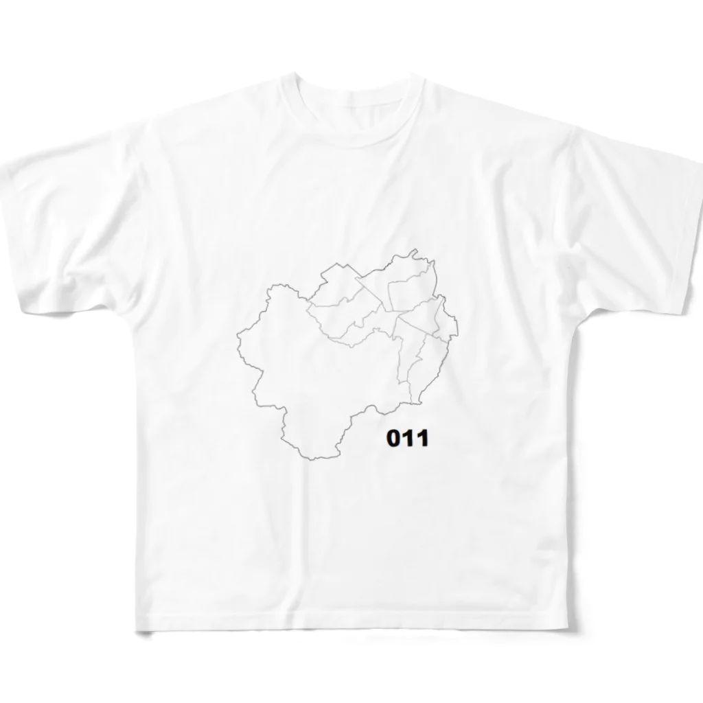 4129worksの札幌 フルグラフィックTシャツ