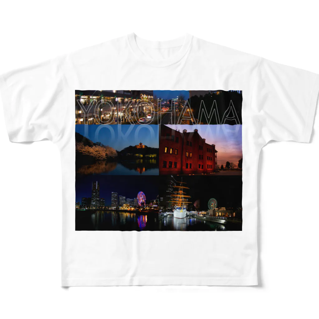 nyanbowの横浜夜景No.01 All-Over Print T-Shirt