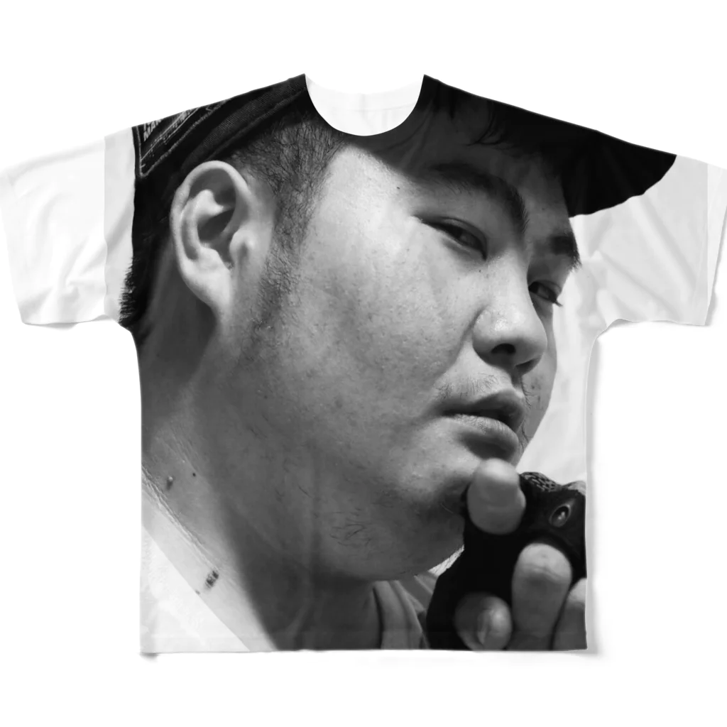ボディコーディネートTKTの絶唱ブラックTKTシャツ All-Over Print T-Shirt