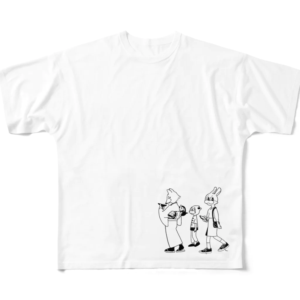 おくい茶ヰのお出かけアニマルズ All-Over Print T-Shirt