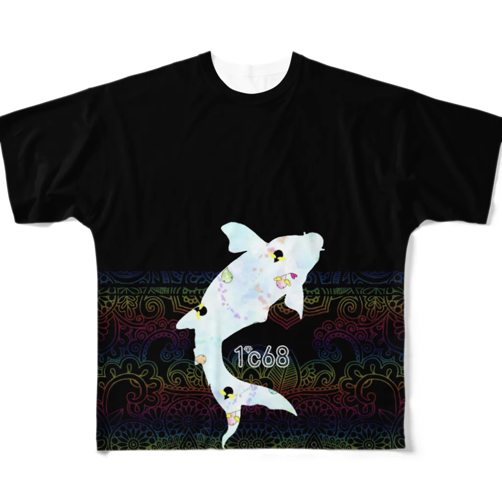 1℃⑥8〜わんど☆ろくまる屋の鯉するロクマル All-Over Print T-Shirt