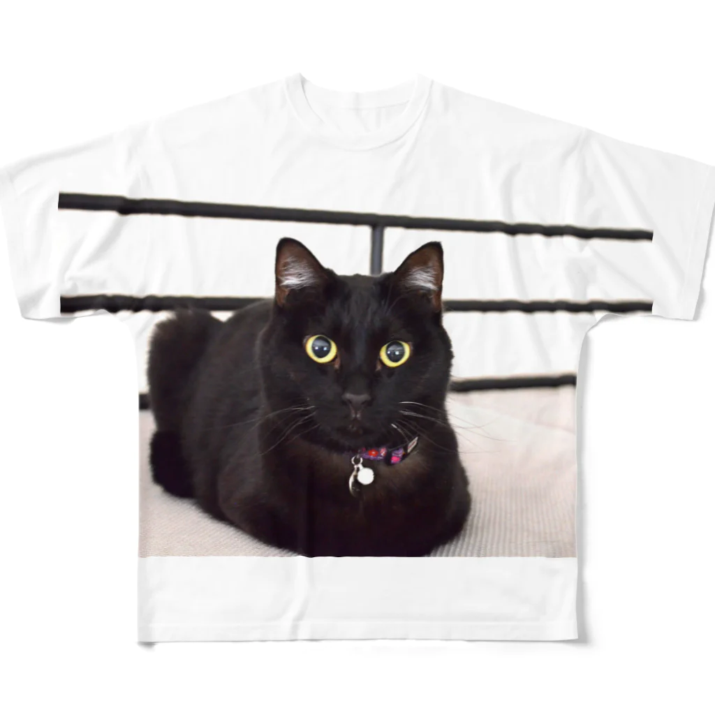 黒猫のうめたんの黒猫のうめたん フルグラフィックTシャツ