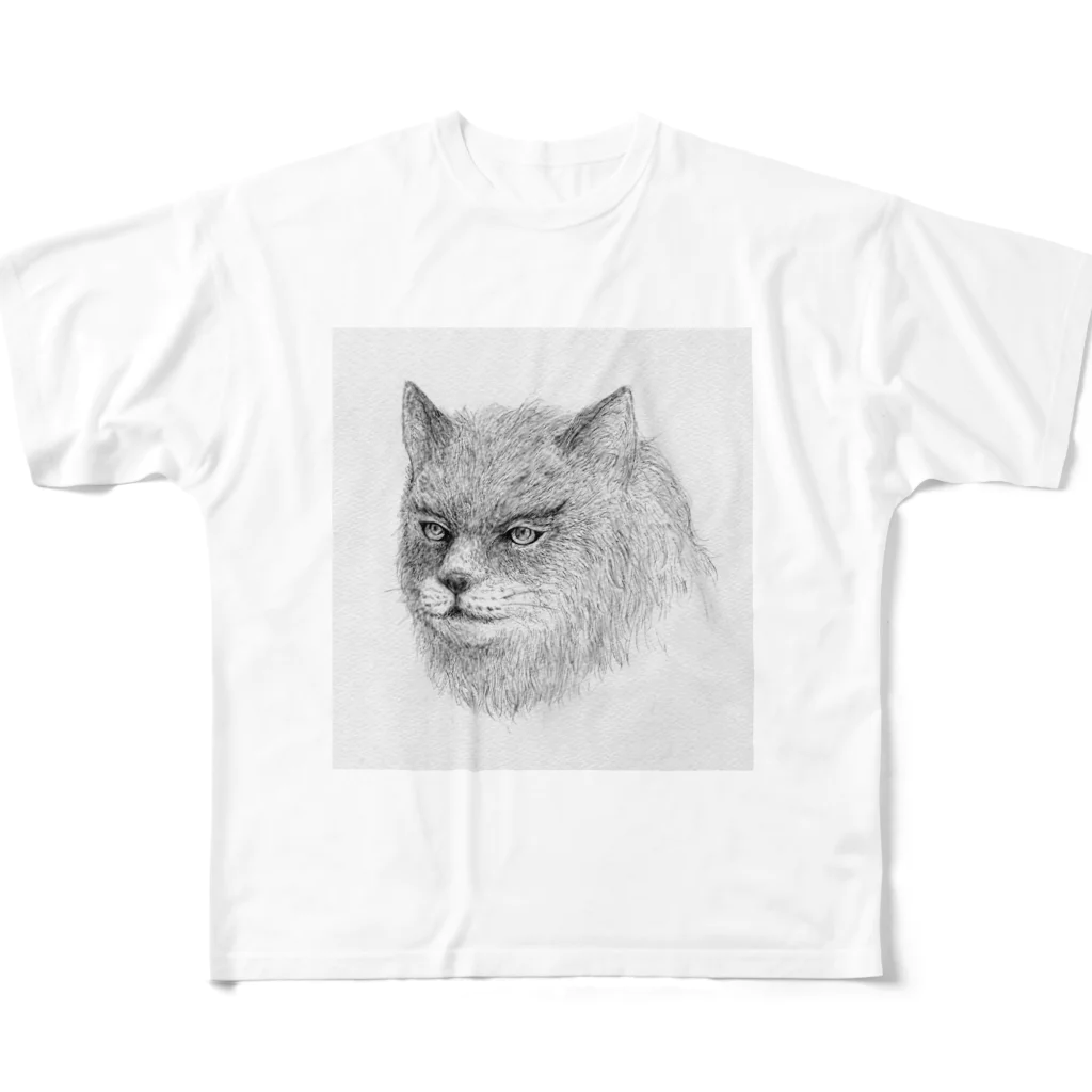 Nekolosophyのゴツネコ1 フルグラフィックTシャツ