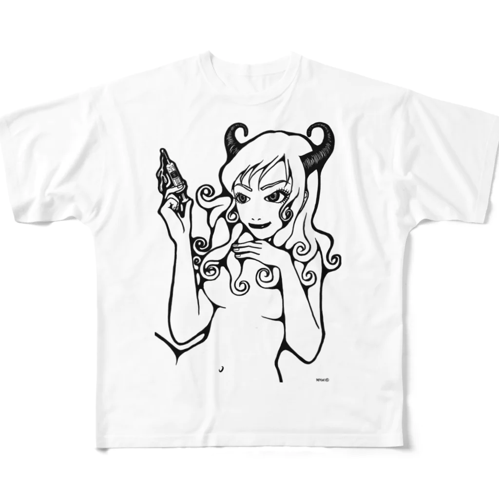 おかっぱミユキのセクシーなうしちゃん All-Over Print T-Shirt