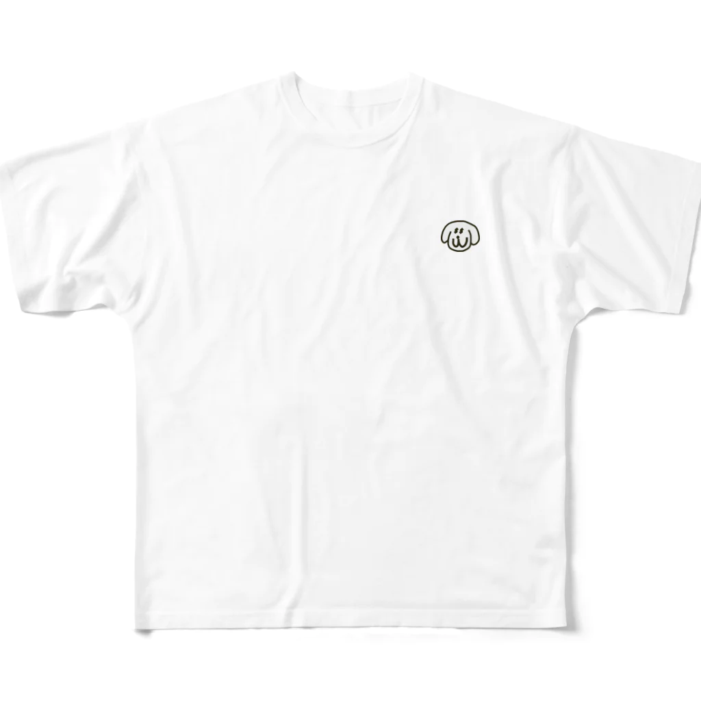 梅雨明けshopの白い犬の All-Over Print T-Shirt