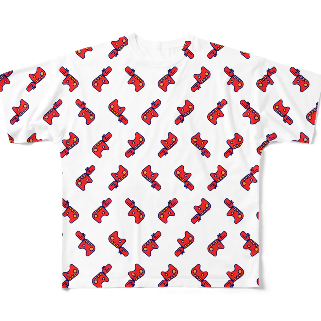 #akabekorのSmall Akabeko Repeat 赤べこもっといっぱい All-Over Print T-Shirt