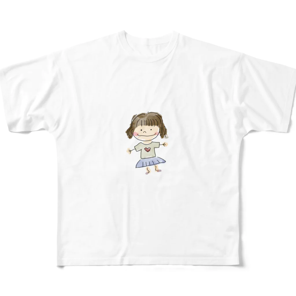 しま✳︎スイーツ/パティシエのショートカット少女 フルグラフィックTシャツ