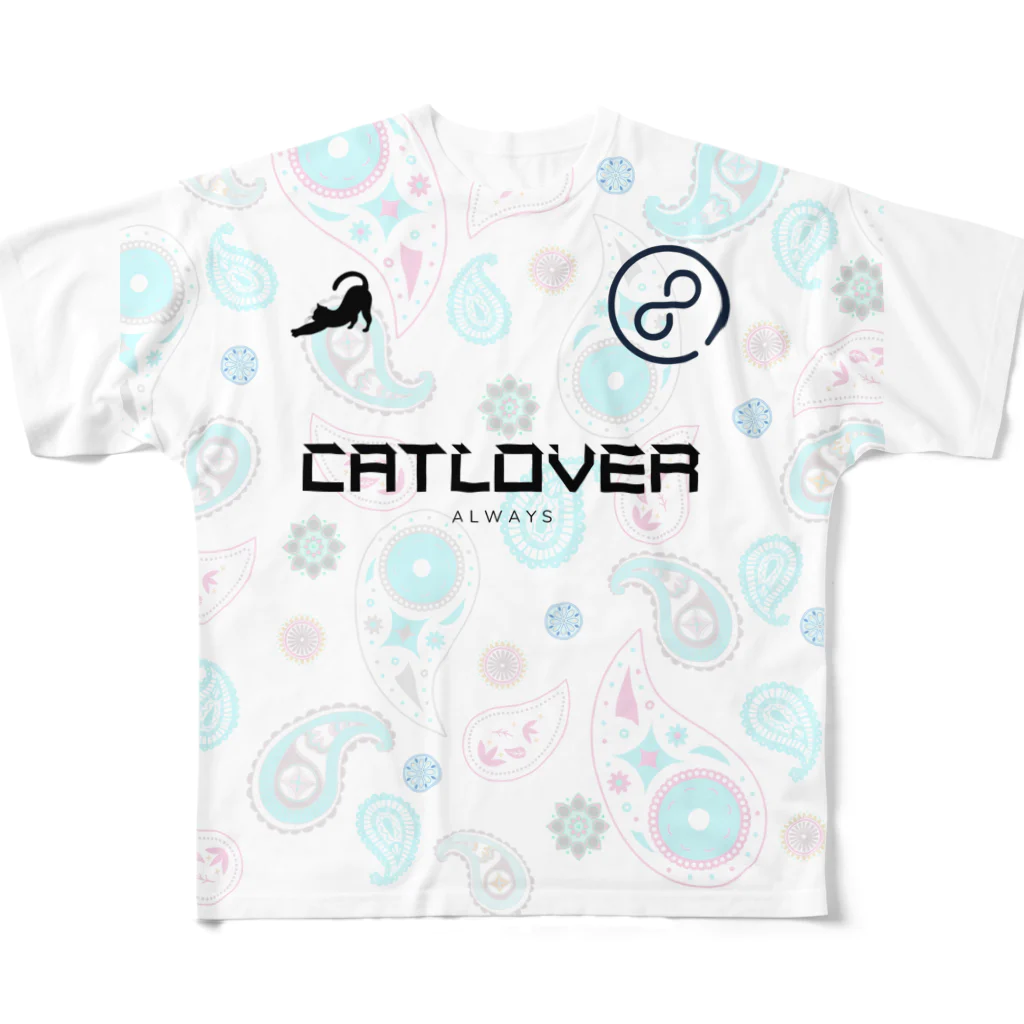 asobi+o　（ｱｿﾋﾞﾄ）のサッカー for catlover_cityFC フルグラフィックTシャツ